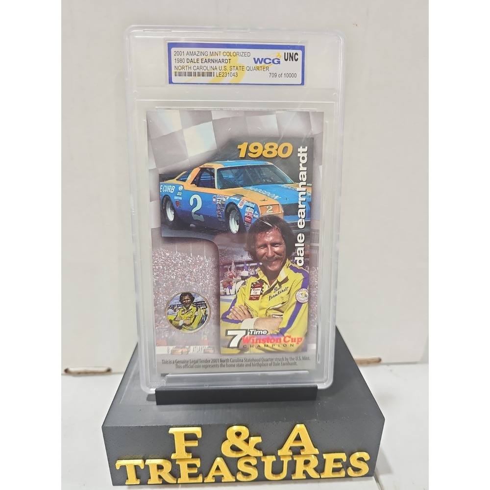 WCG 2001 Dale Earnhardt 1980 Winston Cup Champ Colorized UNC Quarter 709/10000